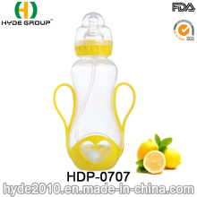Botella de alimentación plástica recientemente libre de 250ml PP BPA, botella de alimentación plástica modificada para requisitos particulares del bebé (HDP-0707)